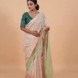 Multicolored kota saree with tapechi embroidery