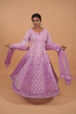 Mauve hombre shaded georgette Anarkali - Image 5