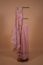 Rose pink kota saree with mix match color tapechi and bakhiya embroidery - Image 4