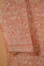 Coral Pink embroidered suit set with Dupatta - Image 5