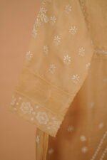 Shaded Mehndi color salwar set with handmade embroidery and jaali work - Image 2