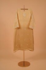 Shaded Mehndi color salwar set with handmade embroidery and jaali work - Image 5