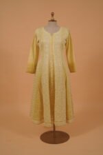 Lime Yellow Anarkali salwar with full Embroidery - Image 5