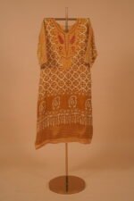 Mustard Printed suit set with dupatta and bottom - Image 5