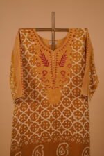 Mustard Printed suit set with dupatta and bottom