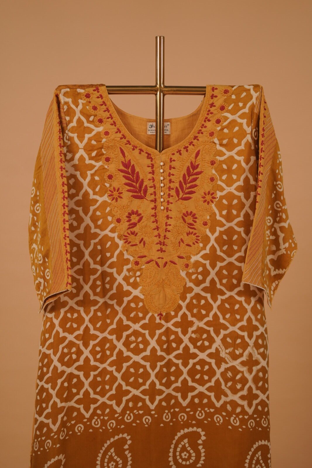 DSC02846 Mustard Printed suit set with dupatta and bottom - Image 1