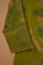 Green embroidered salwar suit set in georgette - Image 2