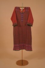 Red Colored embroidered Salwar set with matching dupatta and bottom - Image 5