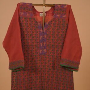 Red Colored embroidered Salwar set with matching dupatta and bottom