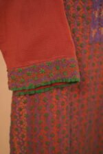 Red Colored embroidered Salwar set with matching dupatta and bottom - Image 2
