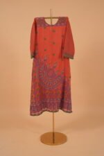 Red Colored embroidered Salwar set with matching dupatta and bottom - Image 4