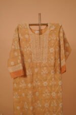 Mustard Yellow salwar suits et with hand embroidery 4 pcs