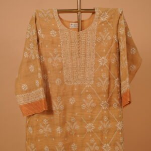 Mustard Yellow salwar suits et with hand embroidery 4 pcs