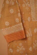 Mustard Yellow salwar suits et with hand embroidery 4 pcs - Image 2