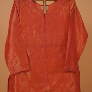 Classy Red Tissue salwar suit set with hand embroidery