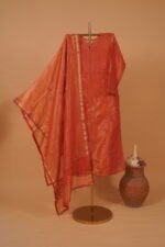 Classy Red Tissue salwar suit set with hand embroidery - Image 3