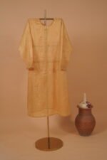 Yellow chikankari salwar suit set in tissue 4 pcs set - Image 4