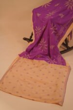 Purple cotton saree with handmade embroidery - Image 2