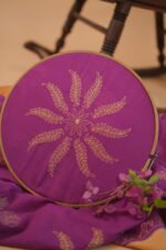 Hand embroidered chikankari saree.