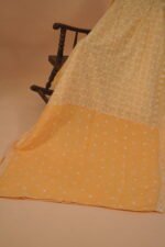 Yellow silk organza saree for party wear. Embellished with Zardozi and cutdana - Image 2