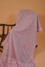 Mauve color kota embroidered saree with blouse and lining - Image 3