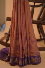 Alankrit Cotton saree with handmade embroidery attached blouse