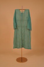 Blue chikankari suit set with cutwork and embroidery - Image 5