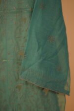 Blue chikankari suit set with cutwork and embroidery - Image 2