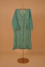 Blue chikankari suit set with cutwork and embroidery - Image 4