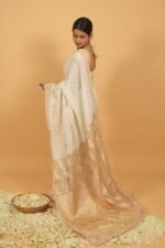 Pongal special saree with zari border & pallu in tissue kota and heavy embroidery - Image 2