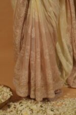 Shaded beige kota saree with Gotapatti work on border