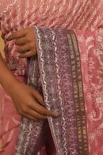 Purple kota saree with heavy hand embroidery all over - Image 2