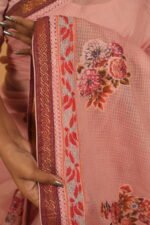 Light Pink Kota embroidered saree with gota border - Image 3