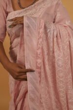 Baby Pink kota embroidered saree - Image 4