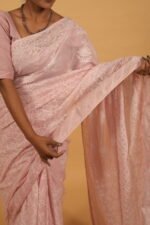 Baby Pink kota embroidered saree - Image 3
