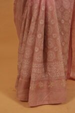 Mave kota saree with light zardozi tapechi embroidery and pintucks border - Image 3