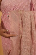 Mave kota saree with light zardozi tapechi embroidery and pintucks border - Image 4