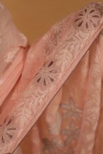 Light pink kota saree with cutwork border - Image 3