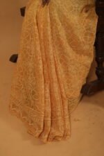 Light Mustard kota saree with tapechi and phanda embroidery - Blouse included with lining - Image 2