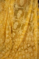 Light Yellow Kota embroidered saree with applique work and 1.5 metre Blouse - Image 5