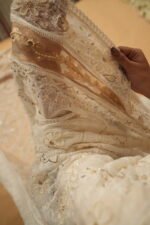 Pongal special collection in white with zardozi work on pallu and golden tissue border - Image 5