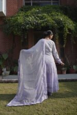 Lilac hand embroidered Anarkali Set of 4 - Image 6