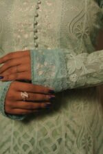 Light Blue cotton Voil Anarkali - Hand embroidered - Image 5