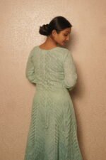 Light Blue cotton Voil Anarkali - Hand embroidered - Image 6