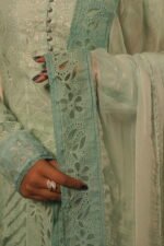 Light Blue cotton Voil Anarkali - Hand embroidered - Image 2
