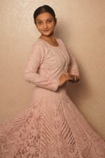 Baby Pink Cotton Anarkali with Handmade Embroidery | Ethnic Wear - Image 2