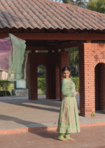 Light Green Cotton Voil Anarkali | Handcrafted Ethnic Wear - Image 5