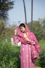 Royal Pink Chikankari Embroidered Suit Set - Image 2