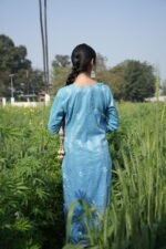 Blue Chikankari Suit Set with Beadwork - Image 6