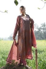 Rust Brown Chikankari Embroidered Suit Set - Image 3